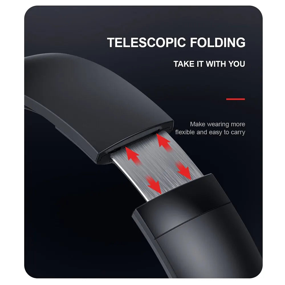JH919 Wireless Bluetooth Headphones Foldable Stereo Earphones Super Bass Noise Reduction Mic for Laptop PC TV