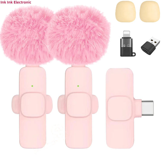 New Wireless Lavalier Microphone Portable Audio Video Recording Mini Microphone for Iphone Android PC Camera Live Gaming Phone