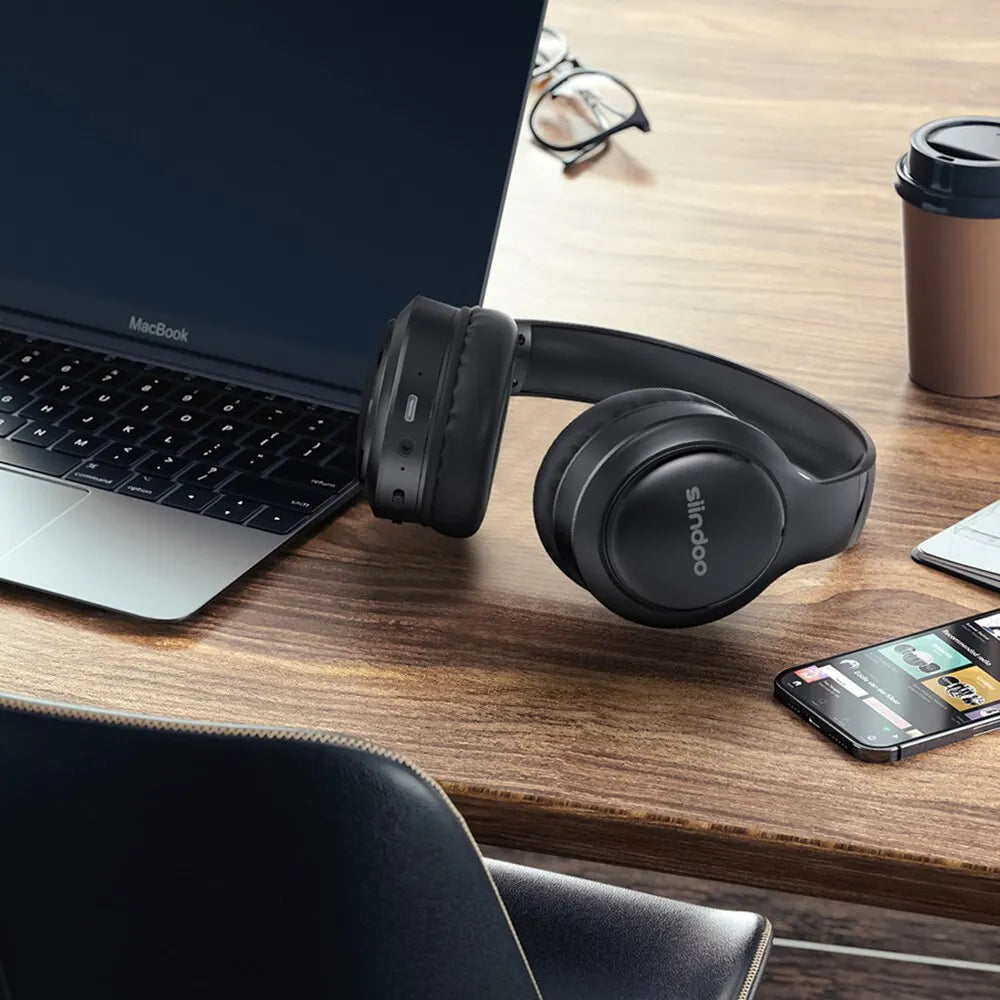 JH919 Wireless Bluetooth Headphones Foldable Stereo Earphones Super Bass Noise Reduction Mic for Laptop PC TV