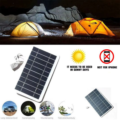 Portable Solar Panel 5V 2W Solar Plate with USB Safe Charge Stabilize Battery Charger for Power Bank Phone Outdoor Camping Home